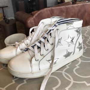 Betsey Johnson white high top sneakers